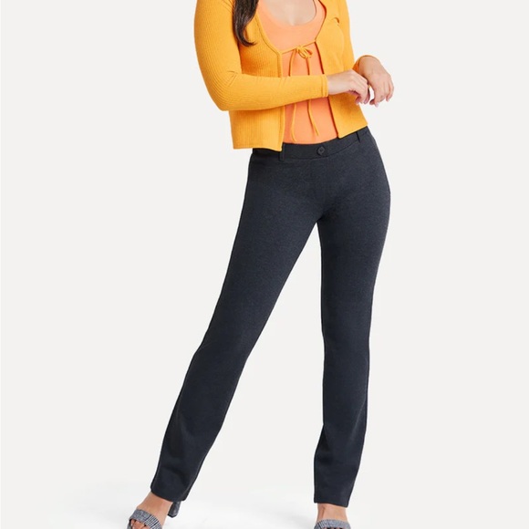 Betabrand Straight-Leg | Classic Dress Pant Yoga Pants (Charcoal) XS PETITE NWT - Picture 1 of 8